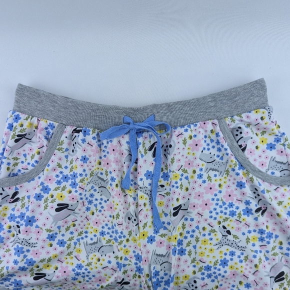 Pillow Talk PJ Set Short Sleeve Top Shorts Dogs Bees Flowers Print S NWT - Picture 2 of 9